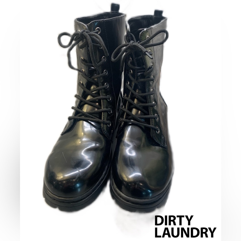Dirty Laundry ~ Black Lace-up Combat Boots Lug Soles Y2K 90s Size 9